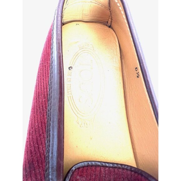TOD'S Italy Burgundy Driving Loafers 6.5 - Picture 10 of 13